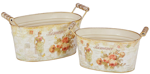 SET 2 VASCHETTA OVALE LATTA ROMANCE ASS.1XMISURA