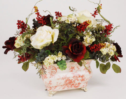VASO LATTA COMPLETO DI FIORI