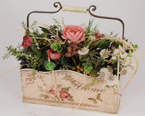 VASCHETTA C/MANICO COMPLETA DI FIORI