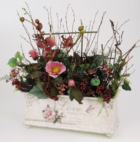 VASO LATTA COMPLETO DI FIORI