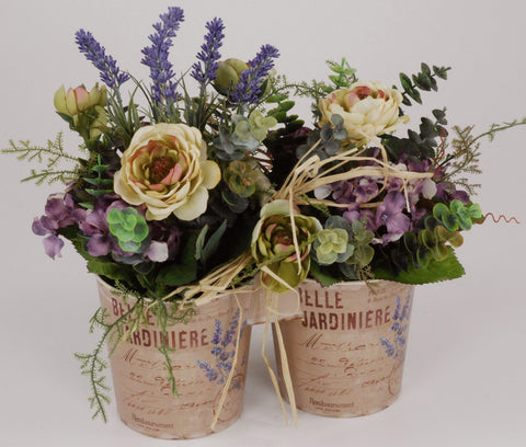 VASO LATTA DOPPIO COMPLETO DI FIORI