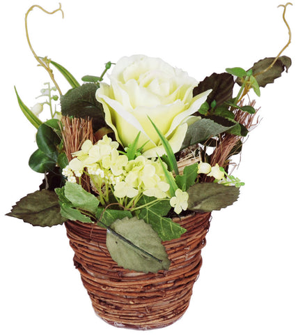 VASO C/FIORI BIANCHI