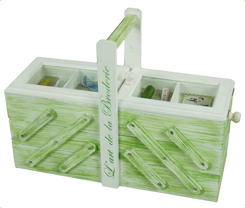 PORTA LAVORO GRANDE BIANCO-VERDE C/MANICO