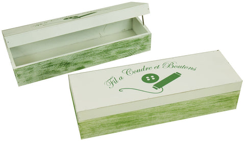 SCATOLA PORTA FILI BIANCO-VERDE