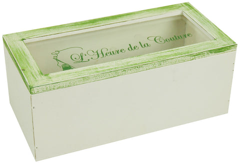 SCATOLA PORTA FILI BIANCO-VERDE