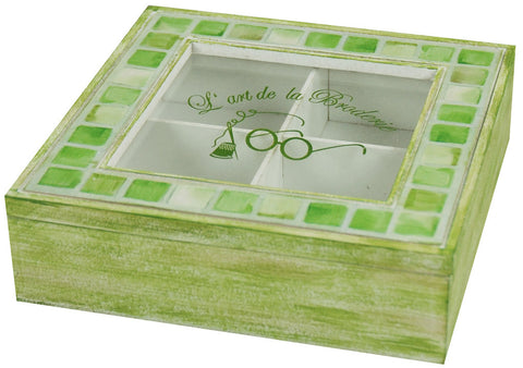 SCATOLA PICCOLA PORTA FILI BIANCO-VERDE