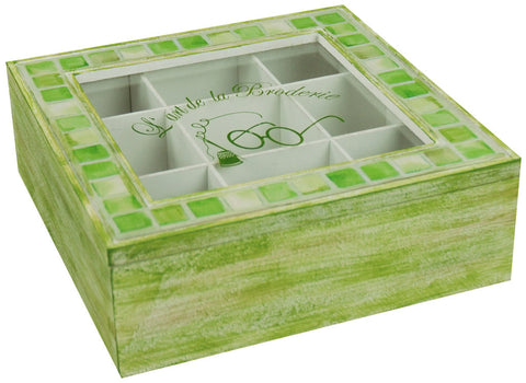 SCATOLA PORTA FILI BIANCO-VERDE