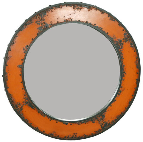 SPECCHIO ROTONDO ARANCIO
