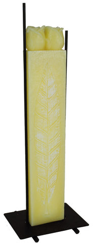 CANDELA ALTA C/2ROSE C/PIEDISTALLO FERRO