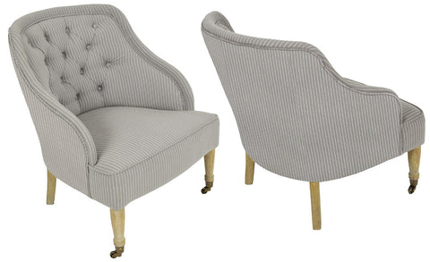 POLTRONCINA ANTONY STRUTTURA LEGNO TESS.GRIGIO RIGATO