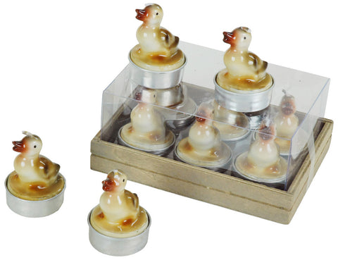 CONFEZIONE 6 TEALIGHT ANATRA BECCO IN SU